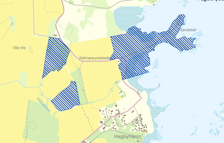 Natura 2000-områden söder om Bottorp Karta Naturvårdsverket