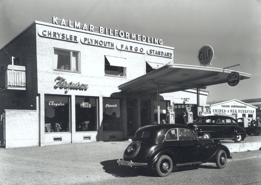 Kalmar Bilförmedling 1949 Foto: Walter Olson, DigitaltMuseum, Kalmar Läns Museum, Public Domain